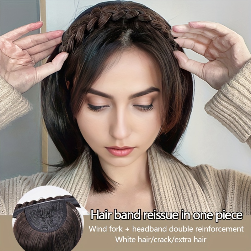 Straight Hair Headband Half Wig Hidden Seamless Hair Temu United