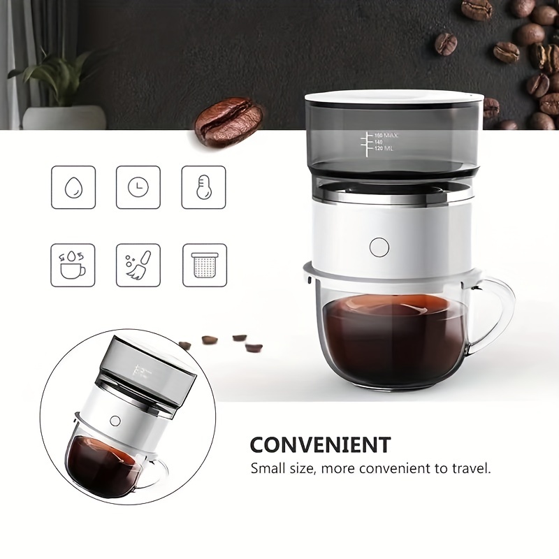 Coffee Maker Portable Espresso Machine Tritan Water Tank Mini Electric Drip Outdoor  Coffee Pot 