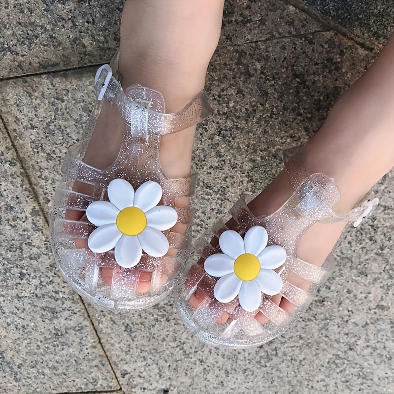 Women's Flower Flip Flops Fashion Open Toe Plastic Rubber - Temu
