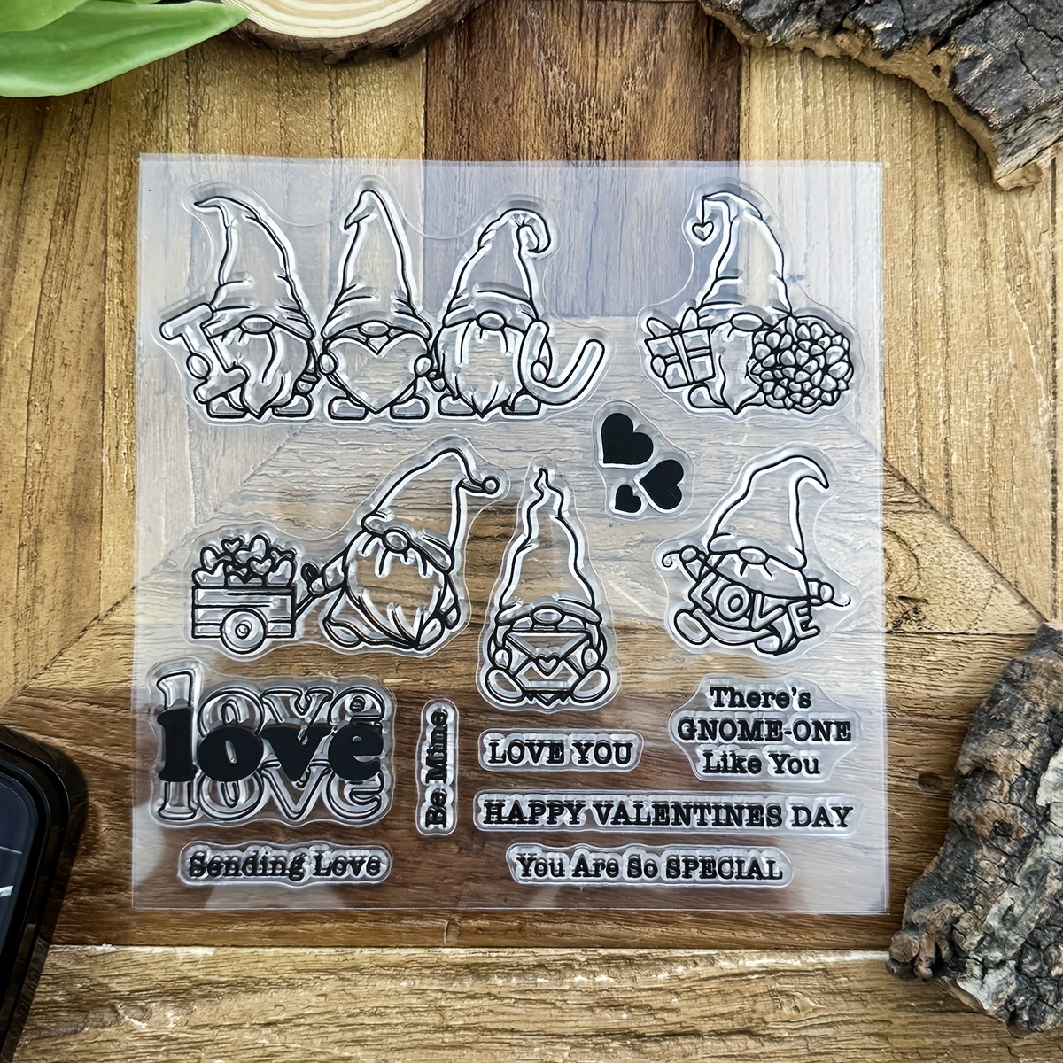 Original Love Valentines Day Gnomes Clear Stamps And Metal - Temu