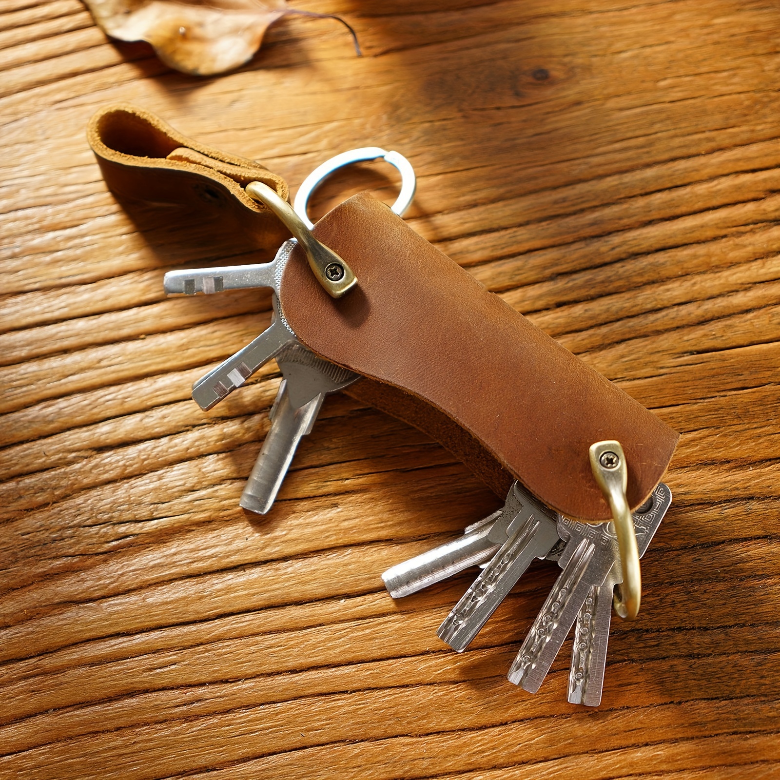 Handmade EDC Key Bag Genuinie Leather DIY Smart Key Holder Pocket  Housekeeper Key Case Pouch For Men Organizer Keychain Keyring