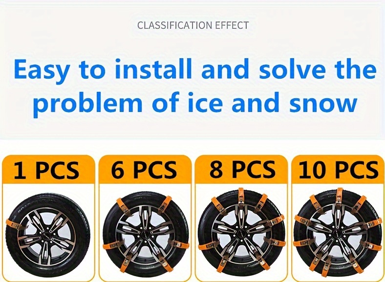 Anti Slip Snow Chains for SUV Car Adjustable Universal Emergency Anti Skid  Tire Chain,Winter Driving Security Chains,Traction Mud Chains for Tire