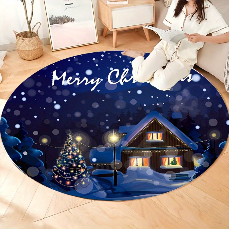 Kitchen Floor Mat, Bath Mat, Blue Christmas Decorations for Home