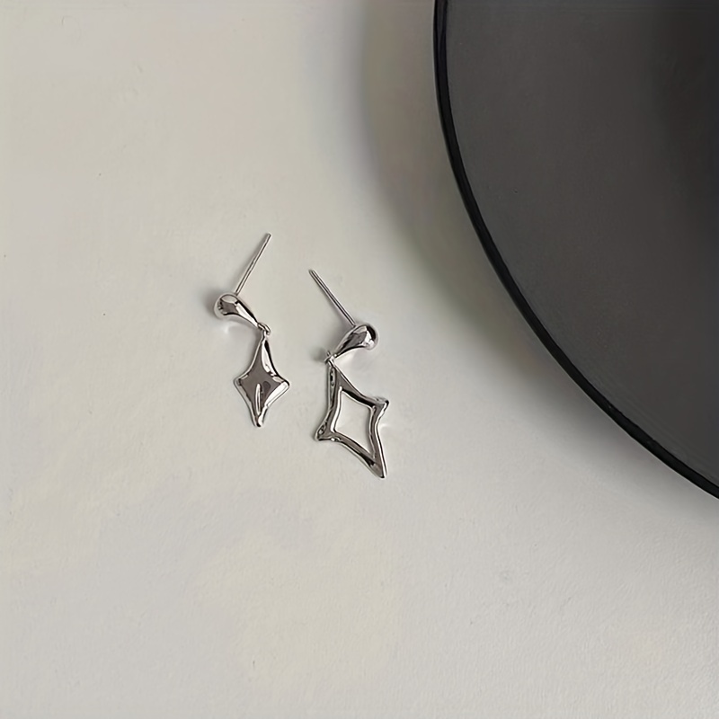 Men's Four Pointed Star Stud Earrings