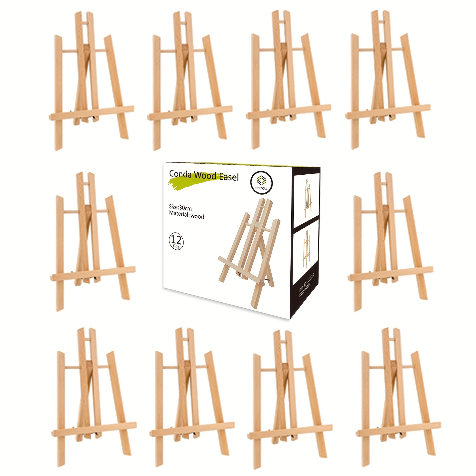 

12pcs 11.8" Tabletop Easels, Portable A-frame Tripods, Tabletop Easels, For Painting Parties And Display Canvases, Photos, Display Tripod Stands, Art Supplies