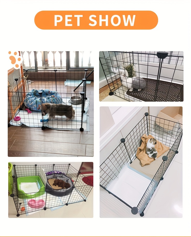 Diy Pet Metal Wire Kennel Extendable Pet Fences Connectors Temu