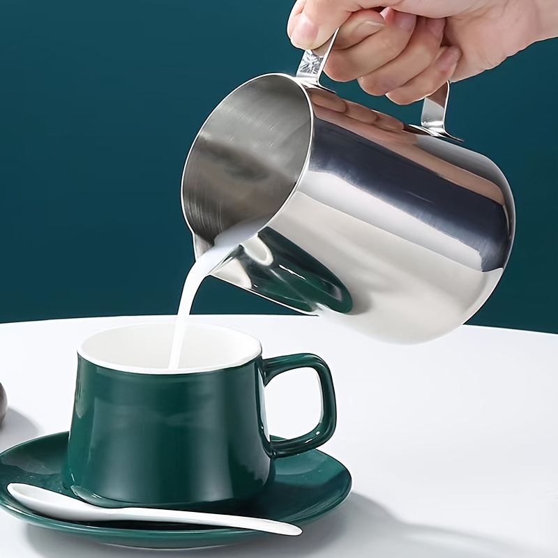 Stainless Steel Coffee Jacquard Cup With Scale Pointed Nose - Temu