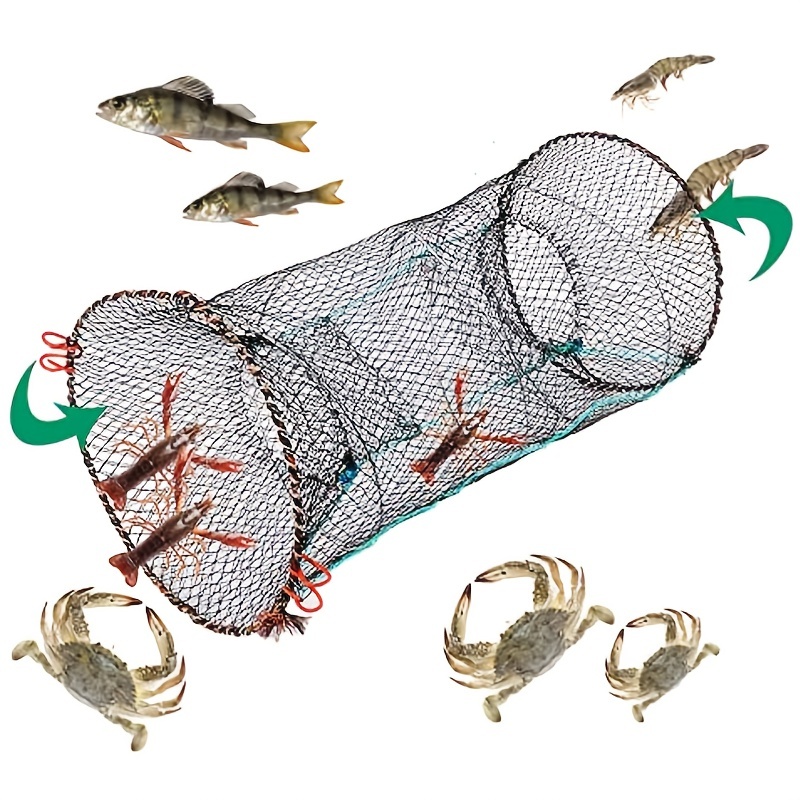 NA Portable Folded Fishing Net Hand Casting Cage Minnow Crayfish