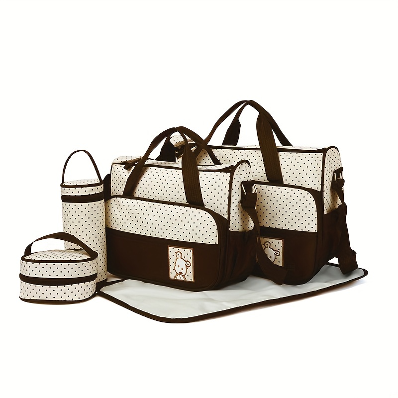 Hot Oblique Span Waterproof Mommy Bag Set, 5pcs