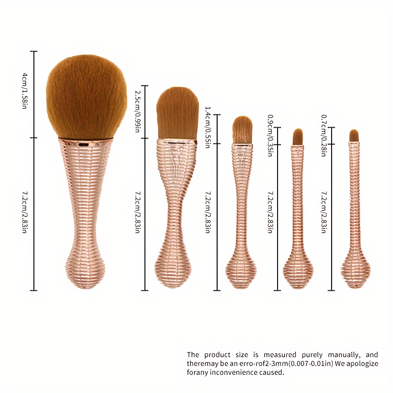 5 piece eyeshadow brush kit