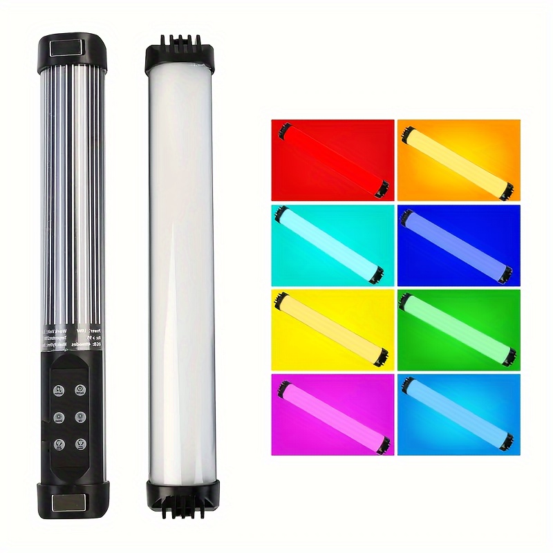 Desiontal RGB LED Video Light Stick, Soporte Magnético 2000 MAh Luz  Cilíndrica Recargable Incorporada, 2700-7500 K Luz De Cámara Regulable Para  Fotogr