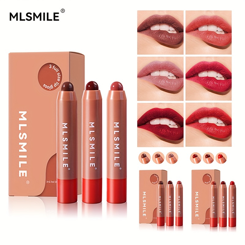 1/3pcs Matte Velvet Lip Gloss Set Cigarette Tube Lipstick Pen