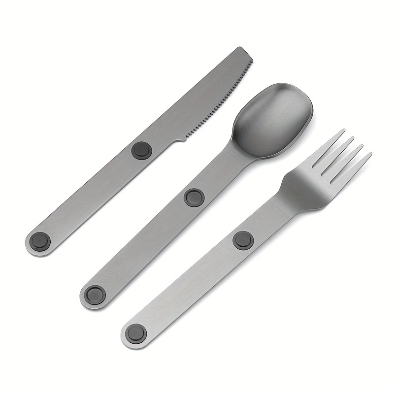 Portable Stainless Steel Cutlery Set With Bag - Perfect For Travel And  Outdoor Dining - Temu