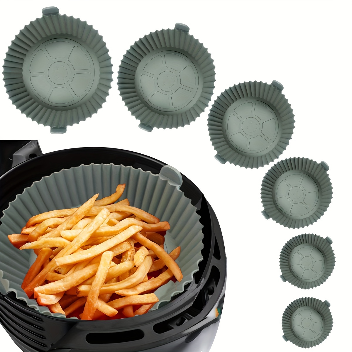 Air Fryer Silicone Baking Basket Rectangular Air Fryer - Temu