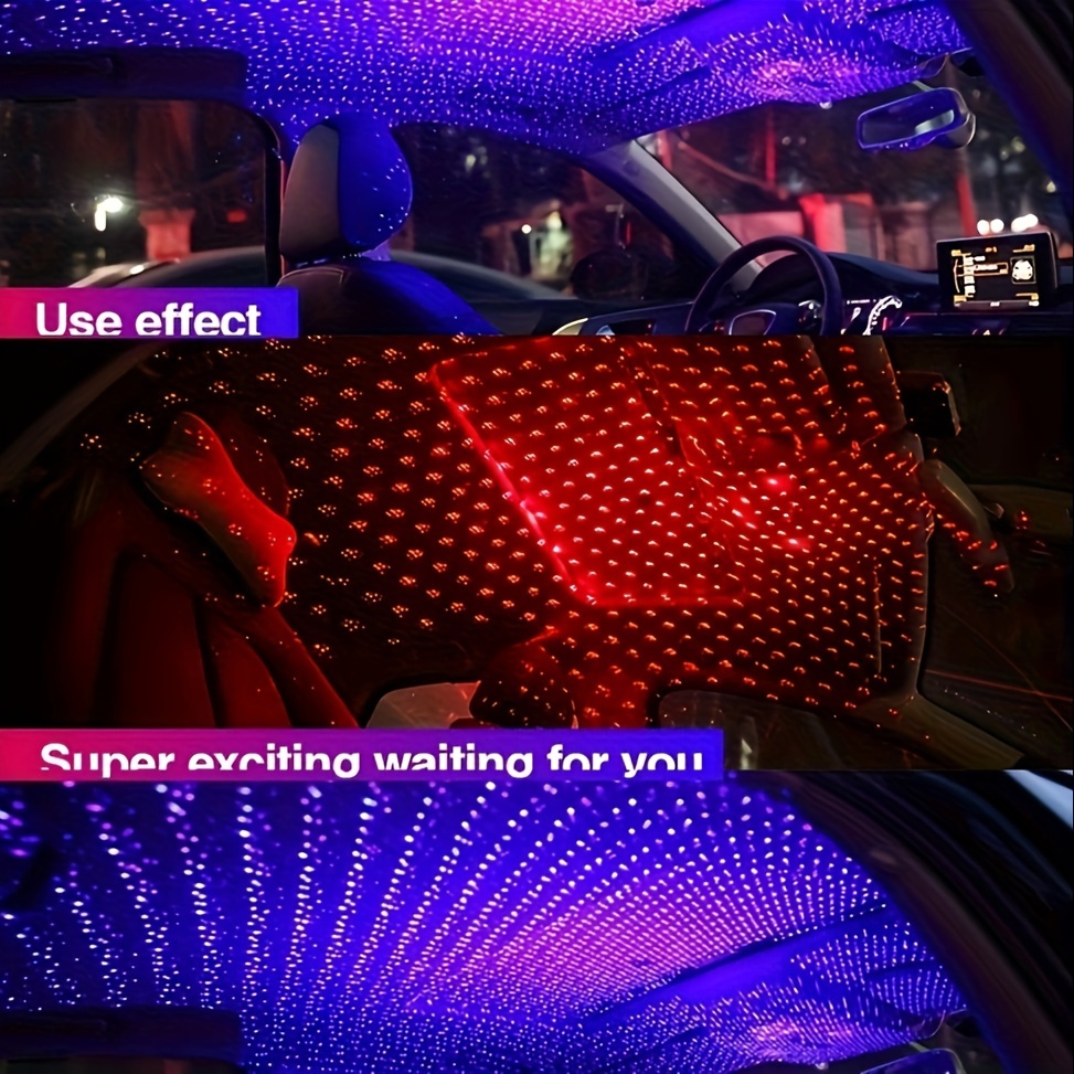Usb Car Roof Star Night Light Led Car Interior Music Rhythm - Temu