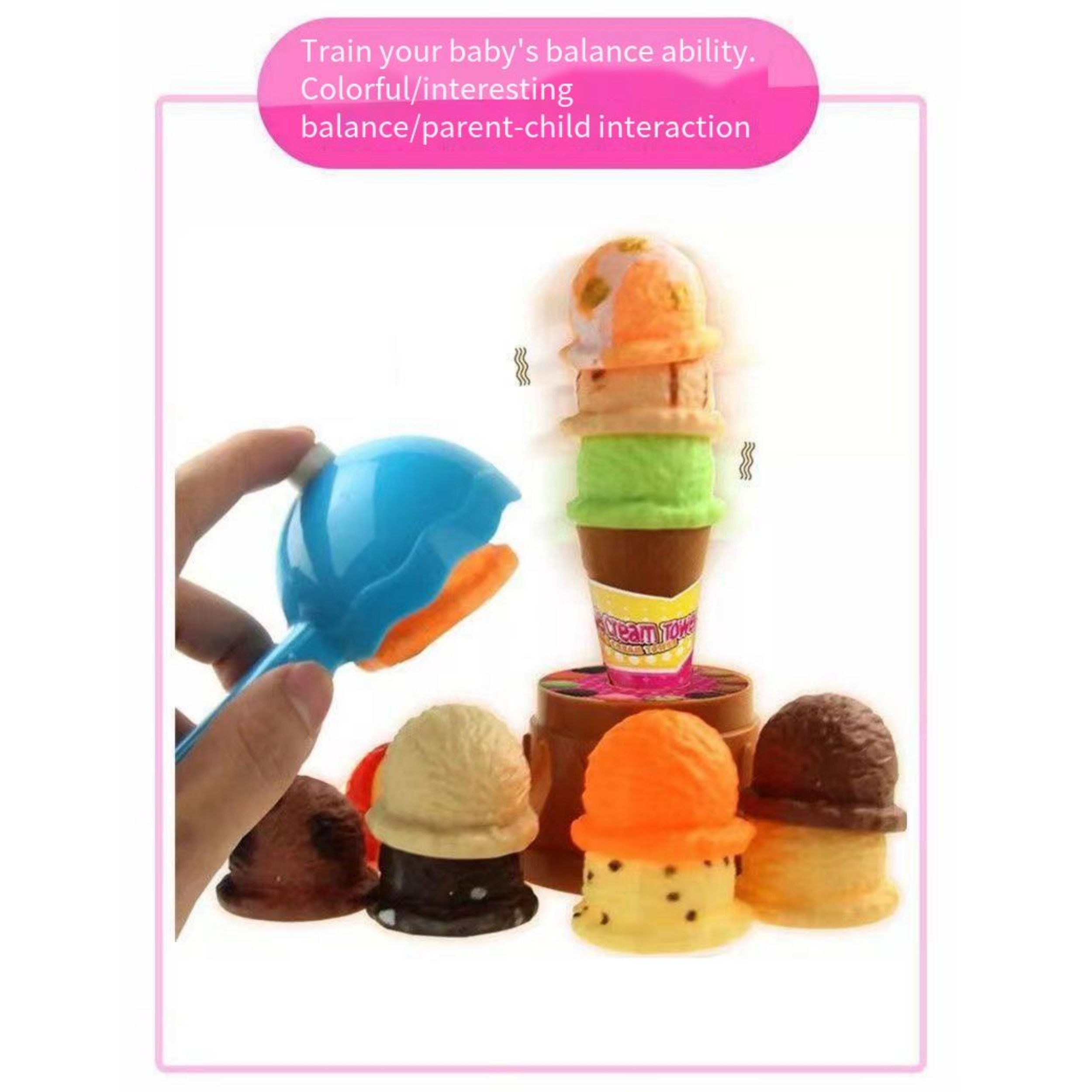 Ice Cream Cone Pretend Game Balancing Learning Play Food