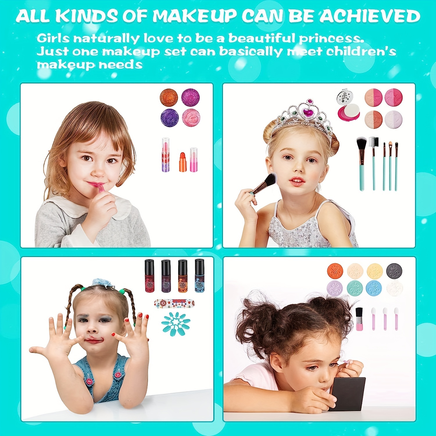 kit de juguete para niñas, Juguetes de maquillaje lavables para niñas, Kit  De Juguete para Niñas