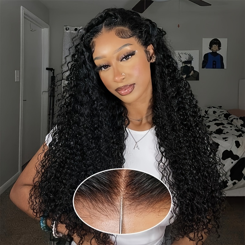 Deep Curly Frontal Wig 13x4 Lace Front Human Hair Wigs 180 Temu