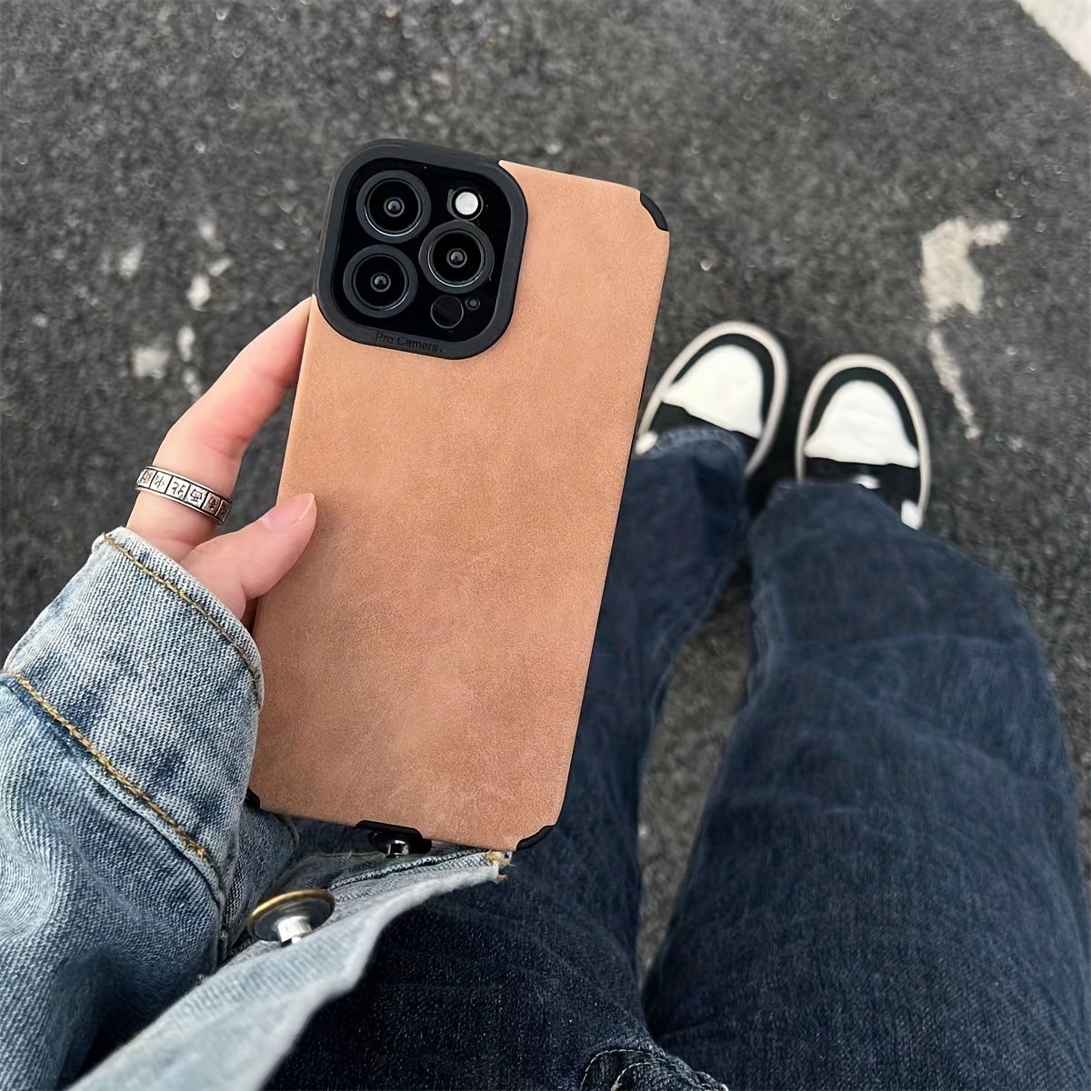 eyelet frosted leather phone case for iphone 14 13 12 11 xs xr x 7 8 6s mini plus pro max se gift for easter day birthday girlfriend boyfriend friend or yourself details 3