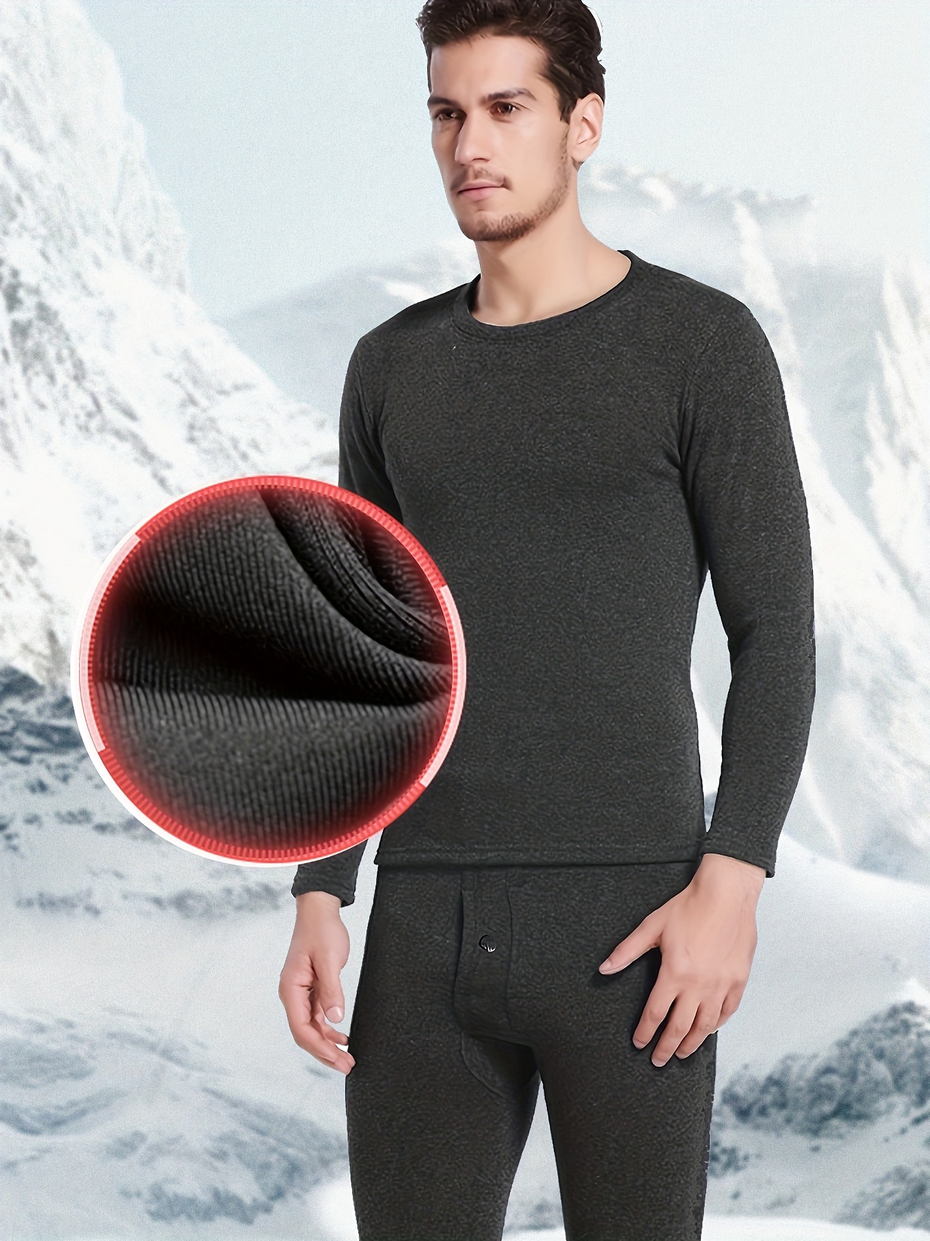 Mens Winter Warm Stretchy Thermal Underwear Bottom Long Johns