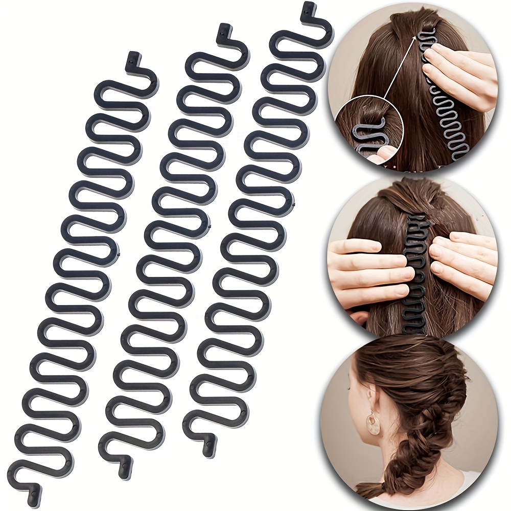 4pcs/set Hair Braiding Twist Curler Styling Set Hairpin Holding Hair  Braiders Pull Hair Needle Ponytail Holding Diy Styling Hair Accessories  Candy Colored Patterned Hair Tool for Weaving Hair