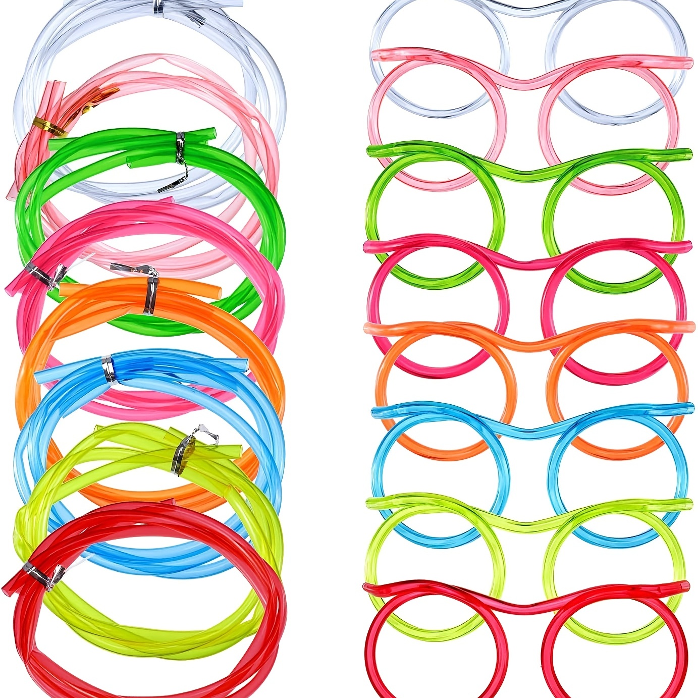 Drinking Straws Glasses Plastic 5 Pcs Party Fun Glasses Straw