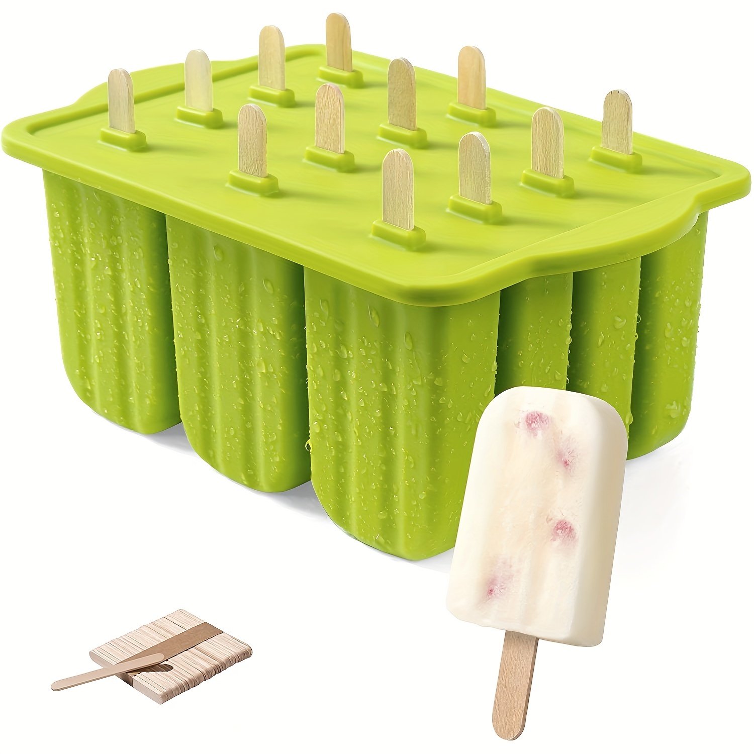 10 Reusable Silicone Popsicle Molds Diy Ice Cream Mold Bpa-free
