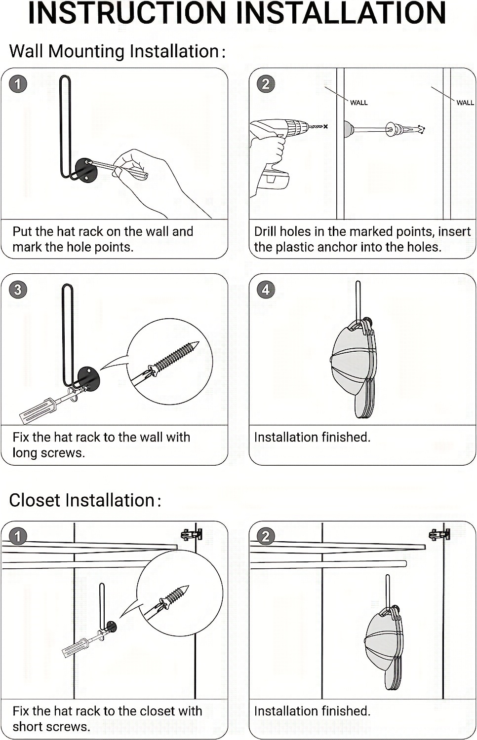 1/2pcs Metal L-shaped Wire Rack For Baseball Cap, Hat Storage Rack Hook,  Wall-mounted Hat Holder, Household Storage Organizer For Bedroom, Kitchen,  Of