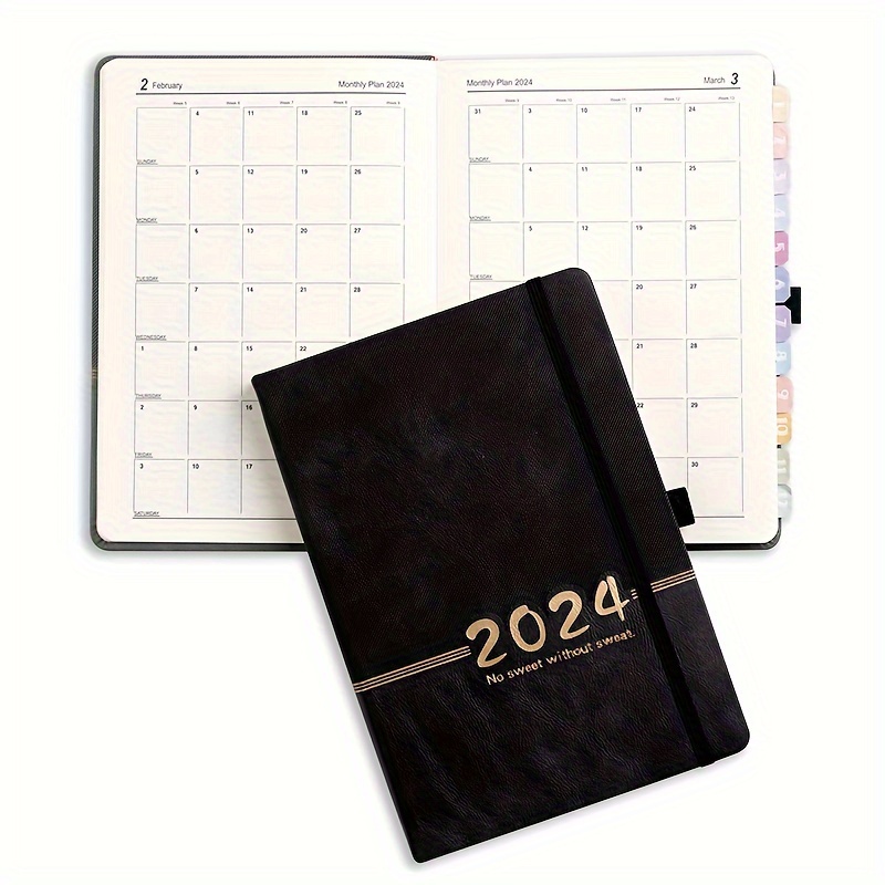 2024 Gold stamped Schedule Book With 5 Label Stickers 365 - Temu