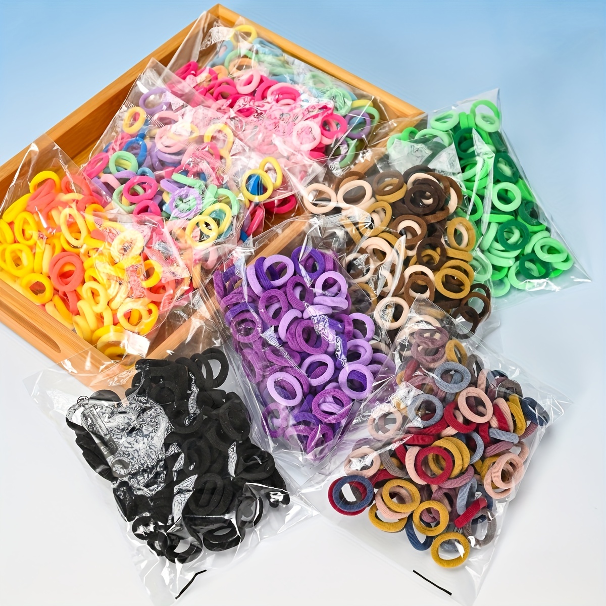 100Pcs Elastic Hair Ties Tiny Rubber Bands Colored Hair Ponytail Holder for  Girl