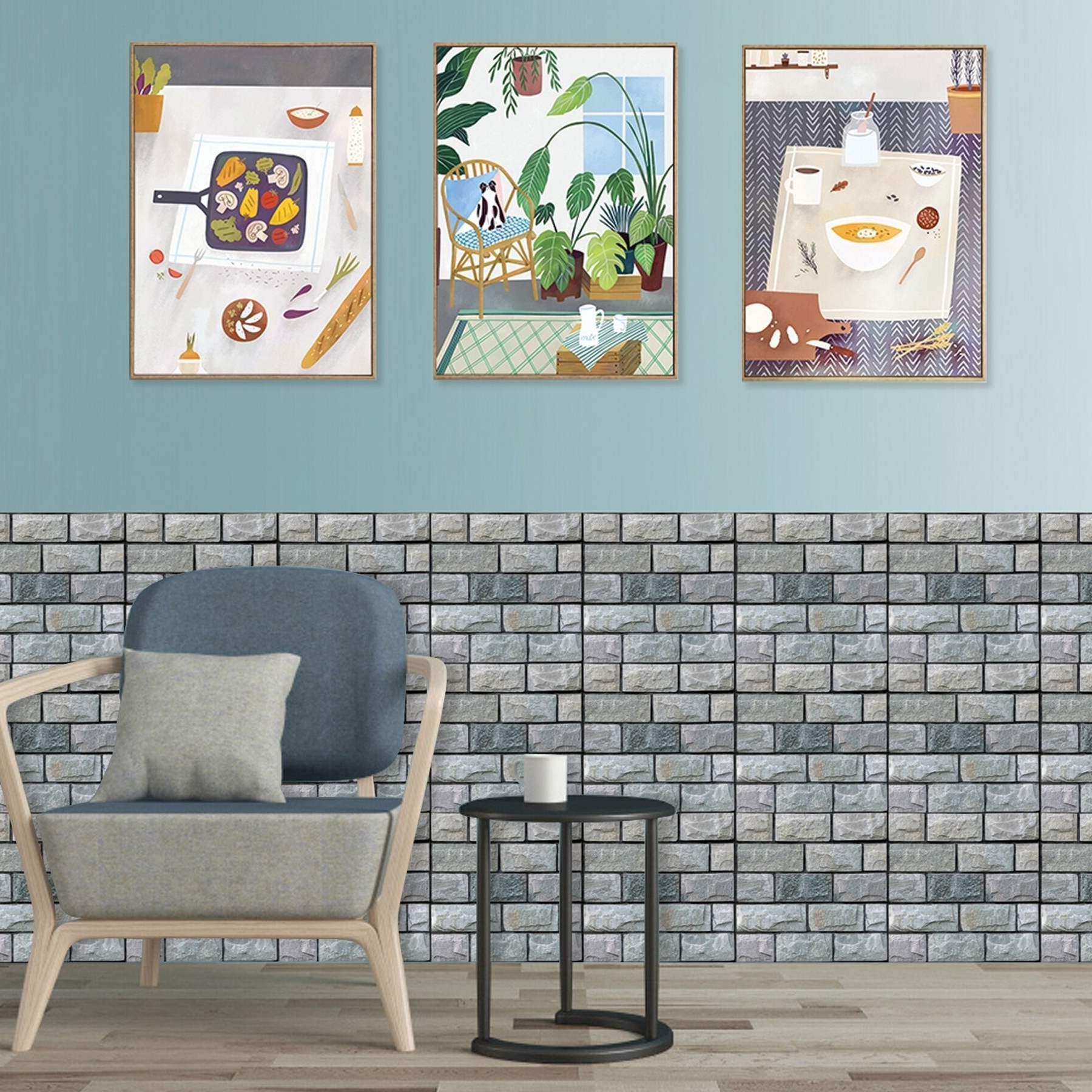  Moderno papel pintado 3D de mosaico cuadrado azul adhesivo de  pared extraíble para sala de estar, dormitorio, fondo de TV, decoración de  pared : Herramientas y Mejoras del Hogar