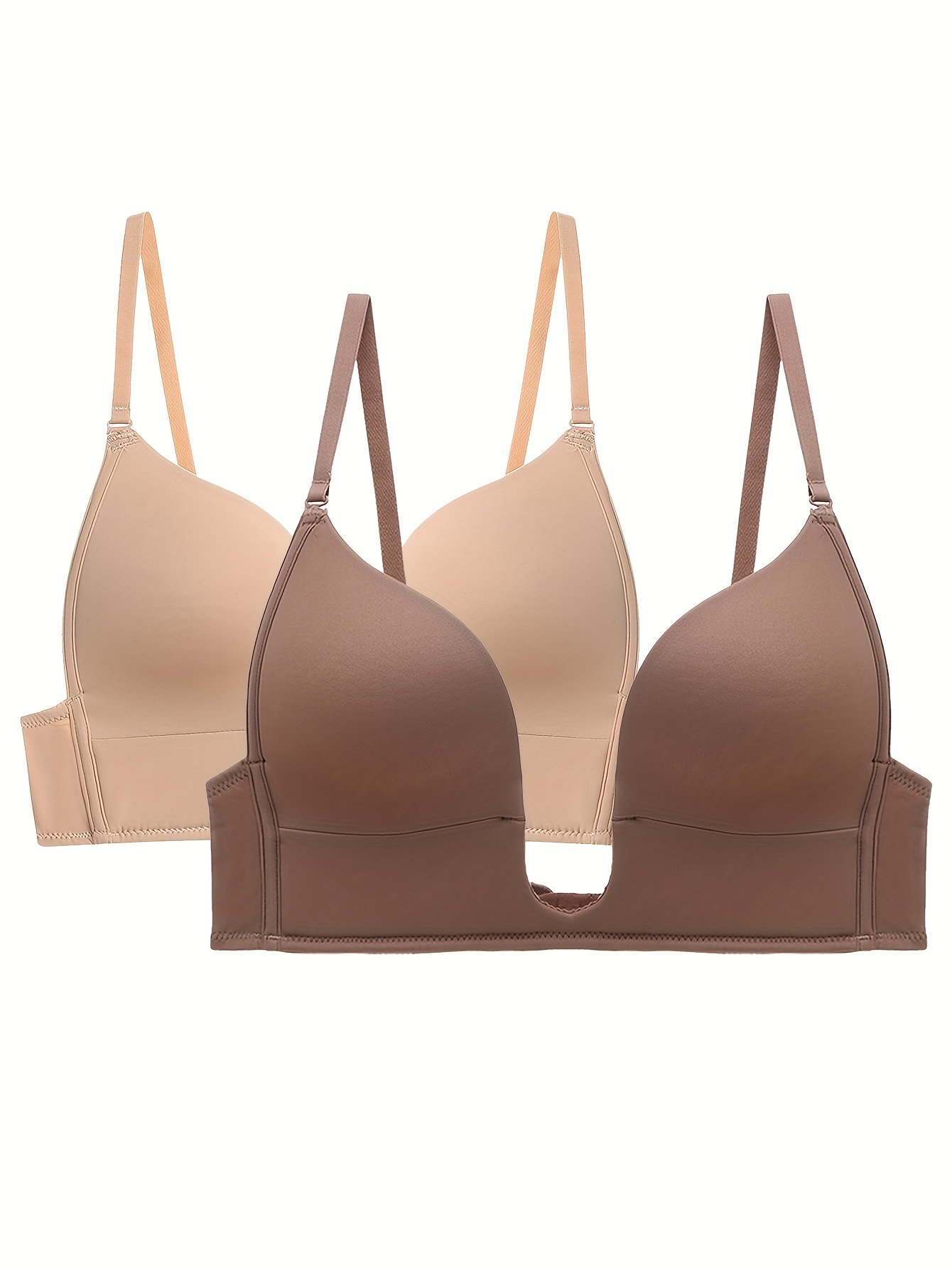 Lace Mesh Hollow Everyday Bra Comfort Mature Double Strap - Temu Canada