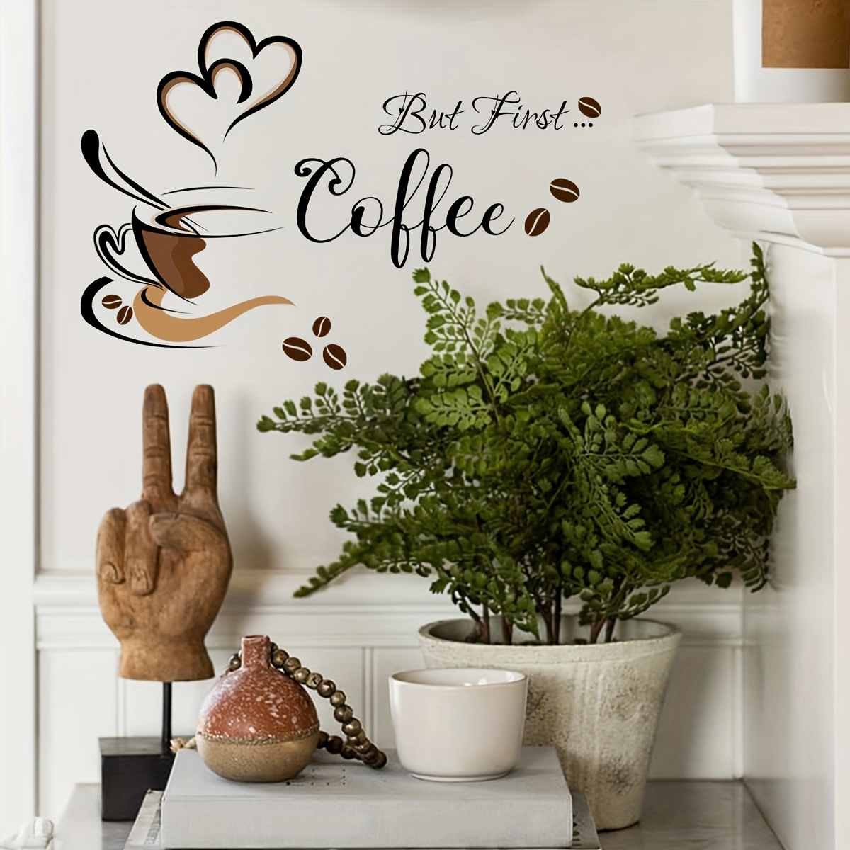 Wall Words Decorations for Living Room Peel And Stick Arch Decal Arrival  Tea Mugs Coffee Coffee Decal Sticker Beautiful Art Design Wall Home Decor Sticky  Tiles for Walls Bathroom 