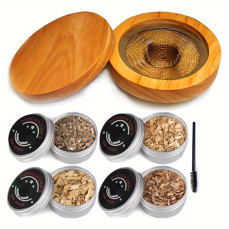 Cocktail Smoker Kit 4 Flavors Wood Chips Infuser Whiskey - Temu