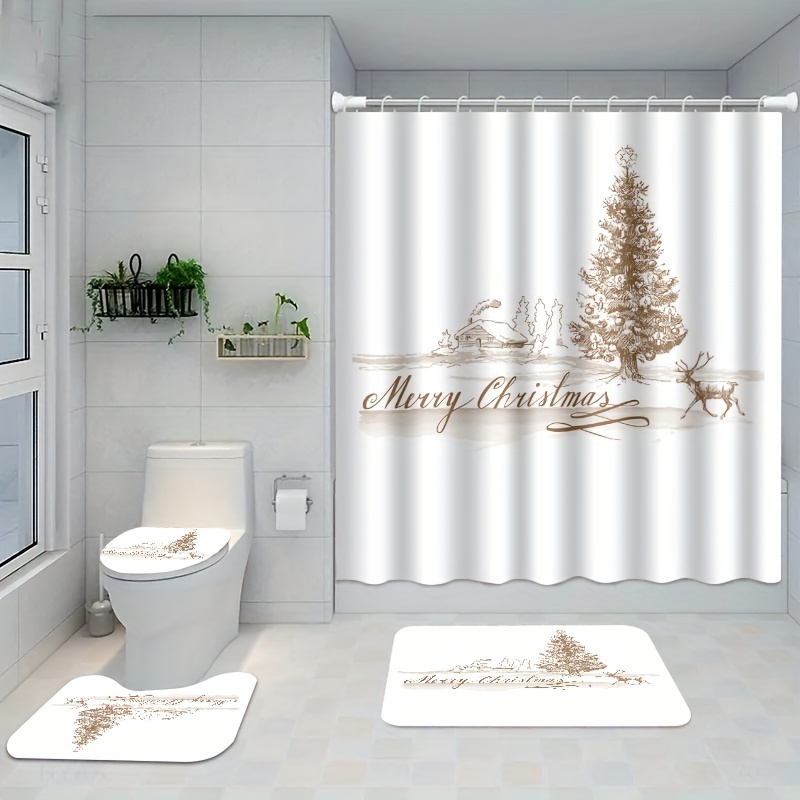 Christmas Bathroom Accessory Sets of 4, Christmas Bathroom Decor