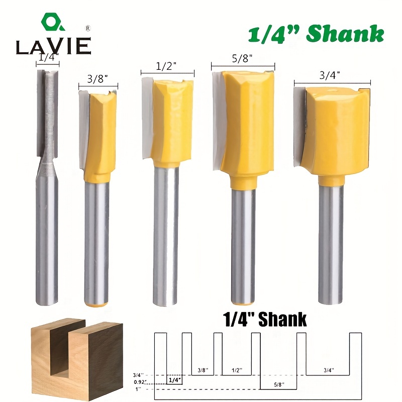 

5pcs 1/4 Shank 6.35mm Straight Knife Dado Router Bit Set Trimming Milling Cutter For Woodworking Bits Cutting Mc01033