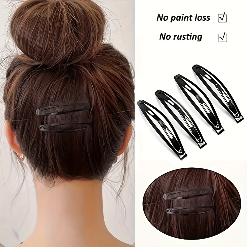 10pcs Snap Hair Clips Set for Hair Clip Pins BB Hairpins Black Metal  Barrettes