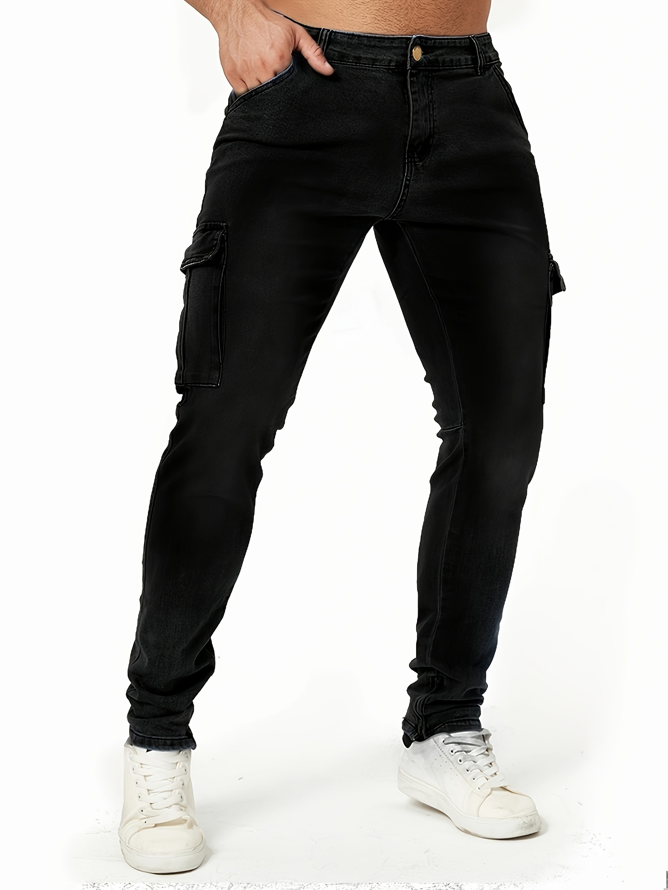 Classic Design Multi Flap Pockets Cargo Pants,men's Loose Fit