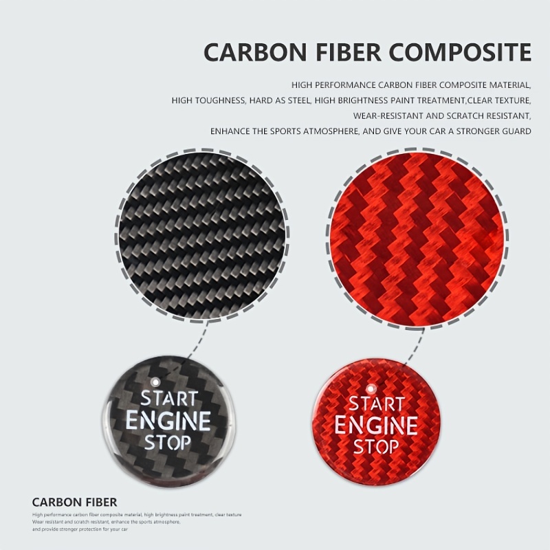 Carbon Fiber Car Engine Start Stop Button