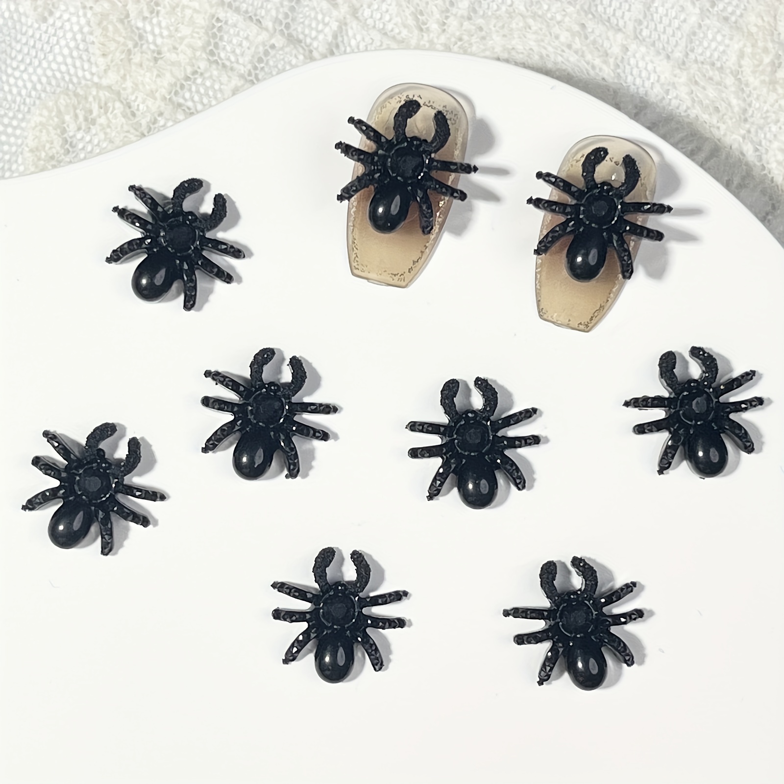 Halloween Colorful Unique Mini Shiny Spider Resin Charms For - Temu