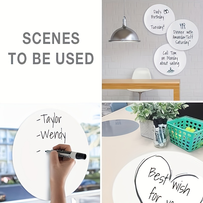 6pack Dry Erase Whiteboard Stickers, Embossed Removable Adhesive+PET  Erasing Film, A4 Size