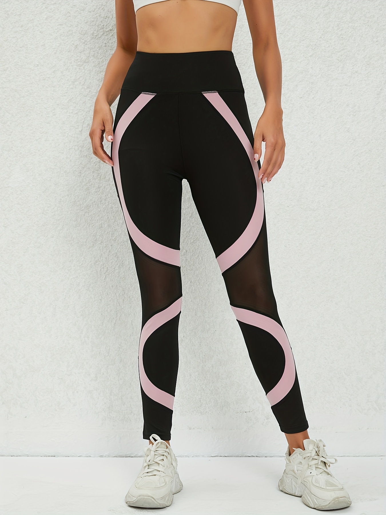 Color Block Pants Exercise Running Fitness Outdoor High - Temu