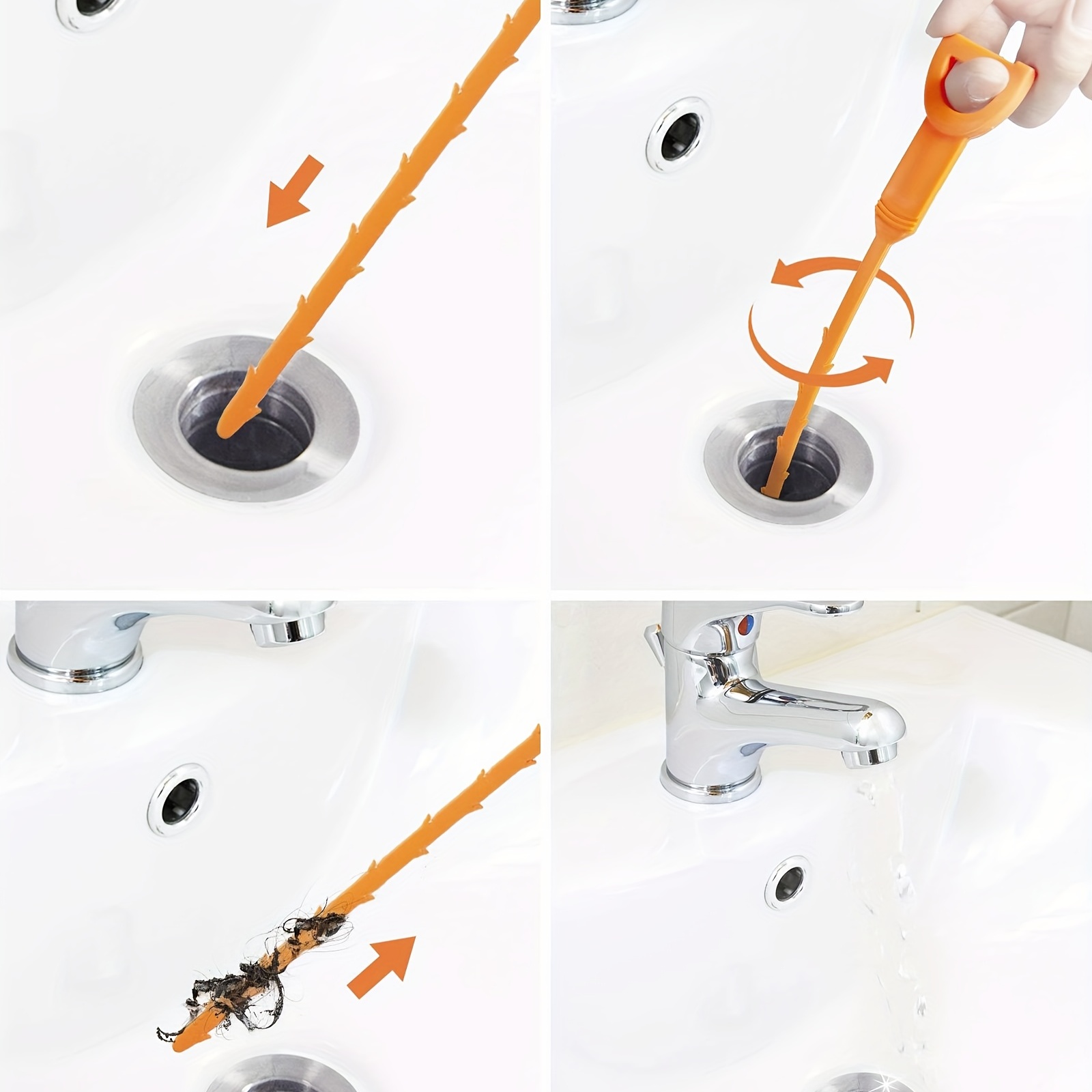 Drain Clogged Remover Tool, Drain Cleaning Stick Drain Cleaner Tool For  Drains, Toilets, Kitchen Sinks, Bathroom Tubs - Temu