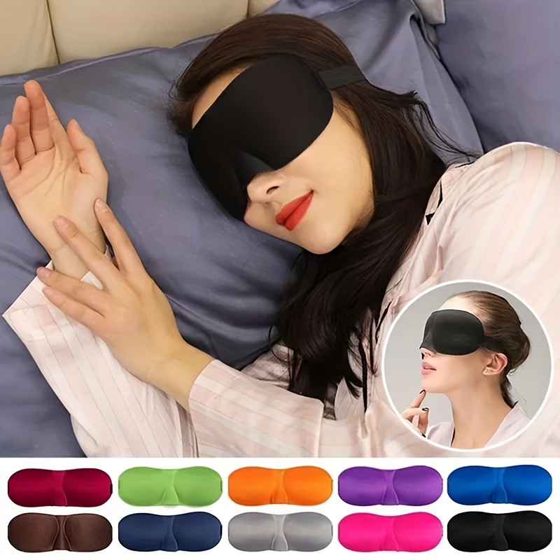 Máscara de sueño Bloquea la luz 100%, antifaz para dormir de 3D contorneado  Blackout Night Blindfold, relajación suave cojín de viaje cubierta de ojos