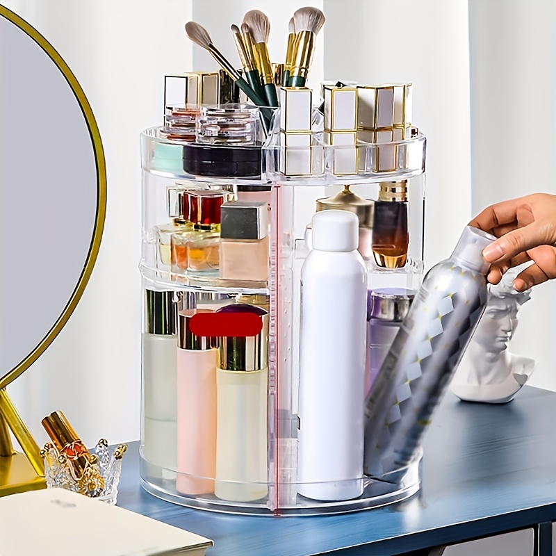 Transparent Makeup Storage Tray, 360 Degree Rotating Multi-layer Desktop  Cosmetic Rack, Skincare Perfume Makeup Display Tray, Desktop Storage  Organizer - Temu