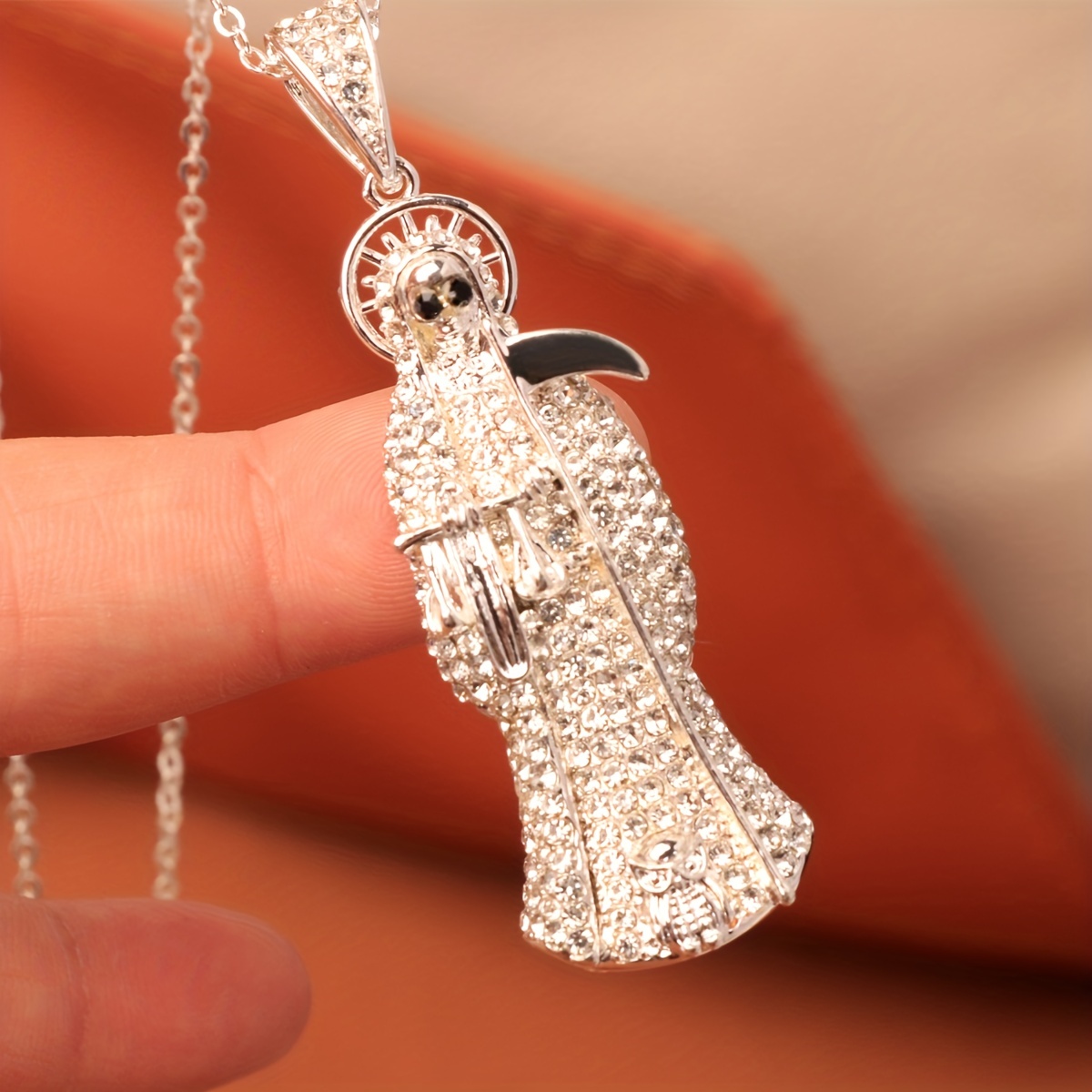 1pc Men's Hip Hop Rhinestone Number Pendant Necklace, Couple Necklace, Rapper Jewelry, Jewels Accessories,Chain Pendant,Temu