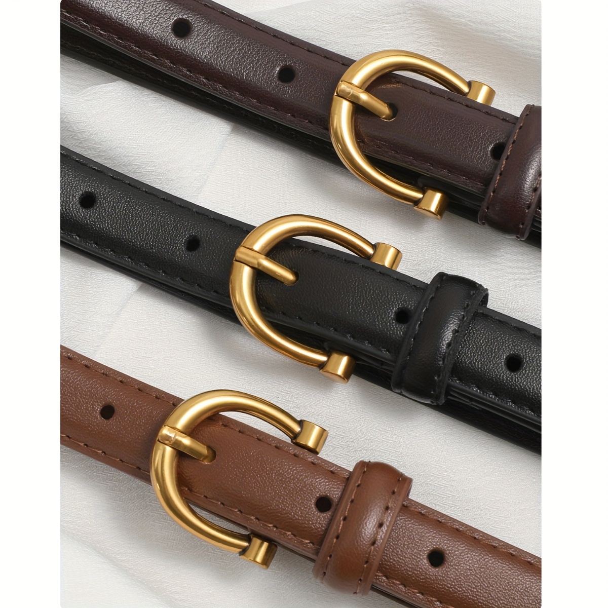 Women's Thin PU Leather Belt