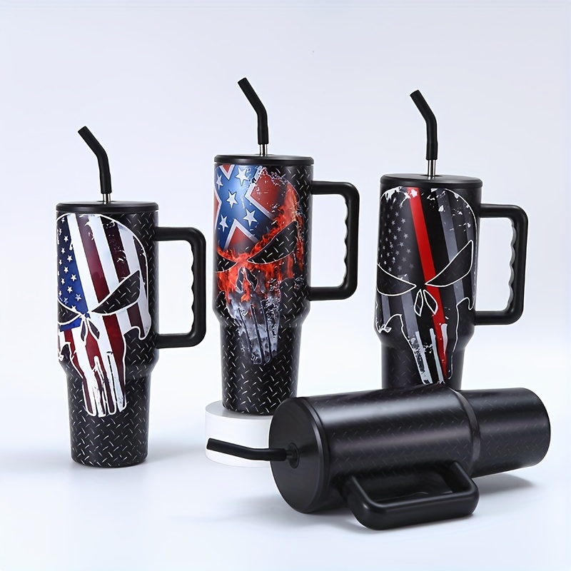Coffee & Cosmetology Skeleton Large Tumbler Cup with Handle