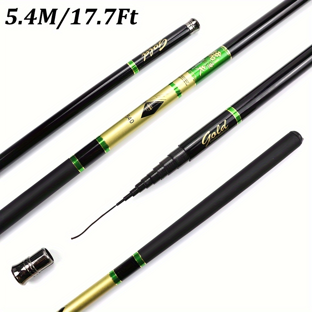 TEMU Carbon Fiber Fishing Rod, Portable Telescopic Stream Rod, And Ultra-stiff Carbon Fiber Fishing Rod For Long-distance Casting, Suitable For Carp