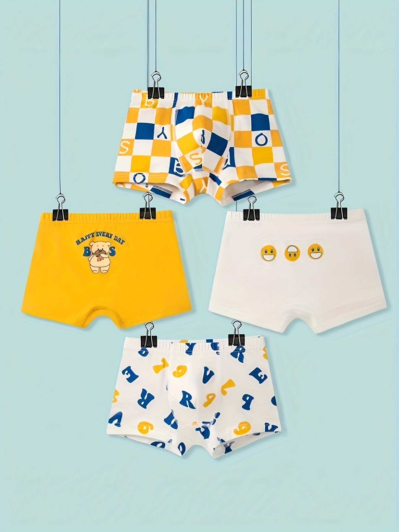 4Pcs Toddler Boys Underwear 95% Cotton Soft Breathable Random Cartoon  Pattern Comfy Boxers Briefs